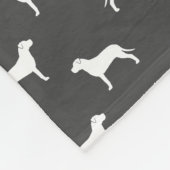 Gruben-Stier-HundeSilhouette-Muster-Grau Fleecedecke (Ecke)