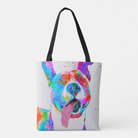 Gruben-Stier-Terrier-bunte Pop-Kunst Tasche (Rückseite)
