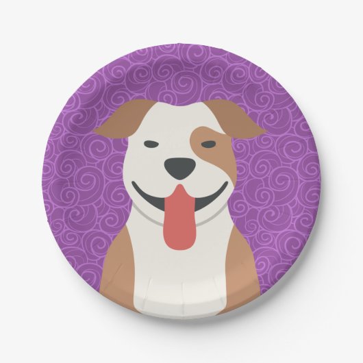Gruben-Stier-Terrier-Papier-Teller Pappteller (Vorderseite)