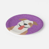 Gruben-Stier-Terrier-Papier-Teller Pappteller (Schrägansicht)