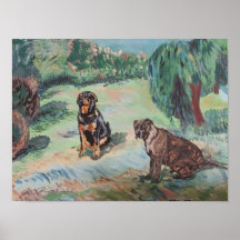 Grubenbulle und rottweiler Van Gogh-Stil