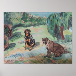 Grubenbulle und rottweiler Van Gogh-Stil Poster