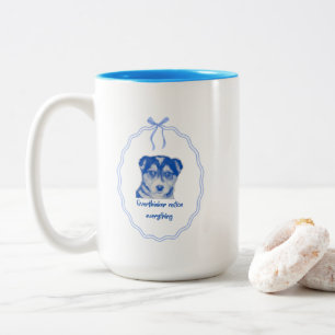 Grübler bemerken alles Niedliche Hund  Zweifarbige Tasse