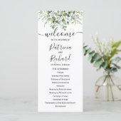 Gruene Eukalyptus-Aquarell-Hochzeitsprogramm Programm (Stehend Vorderseite)
