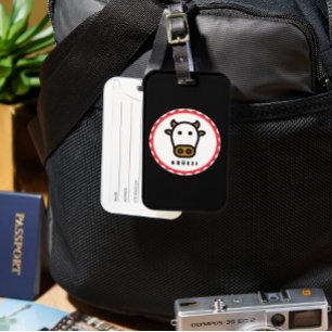 Grüezi - Cute Swiss Cow Luggage Tag Gepäckanhänger