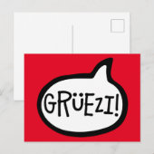 Grüezi! Hallo auf Schweizer Deutsch, Schwiizerdüts Postkarte (Vorne/Hinten)