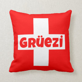 Gruezi Schweizer Flaggen-Weltniedlichstes hallo Kissen