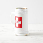 Gruezi Switzerland Flag Bierglas (Vorderseite Links)