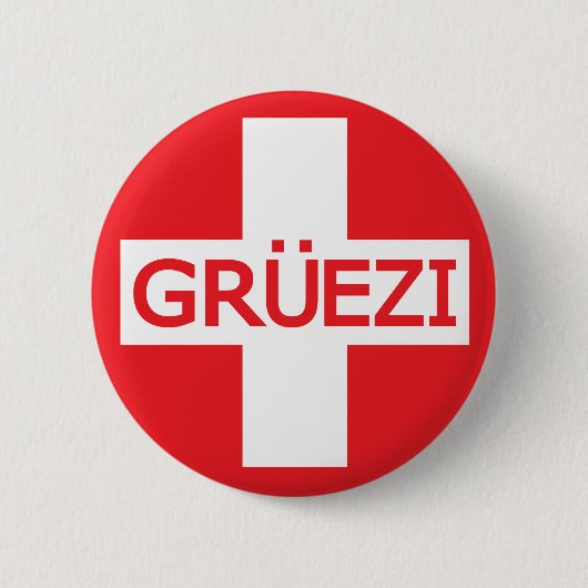 Gruezi Switzerland Flag Button (Vorderseite)