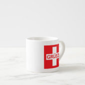 Gruezi Switzerland Flag Espressotasse (Vorderseite Rechts)