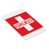 Gruezi Switzerland Flag Magnet (Rechte Seite)