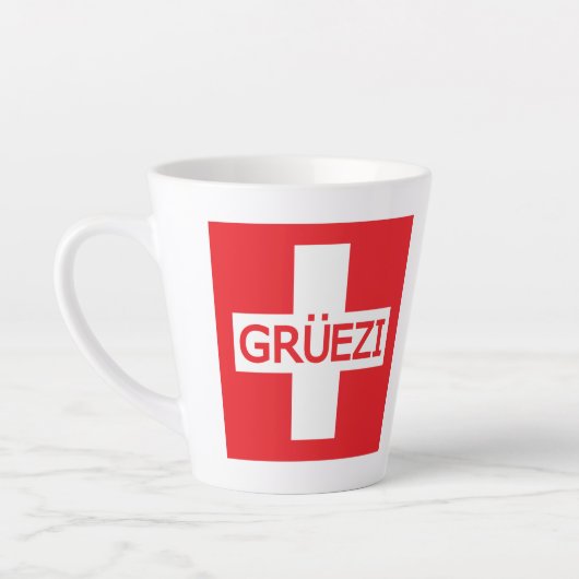 Gruezi Switzerland Flag Milchtasse (Links)
