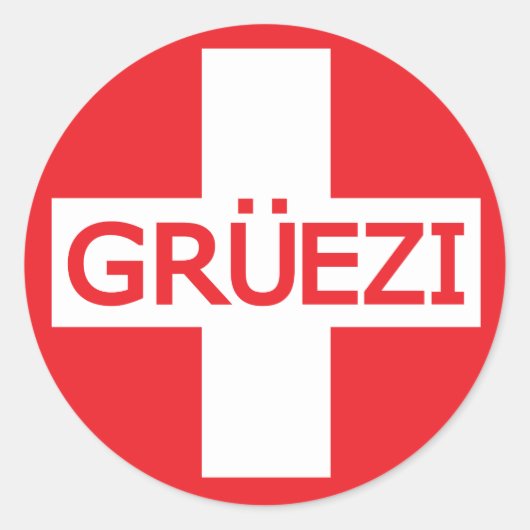 Gruezi Switzerland Flag Runder Aufkleber (Vorderseite)