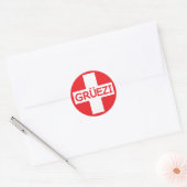 Gruezi Switzerland Flag Runder Aufkleber (Umschlag)