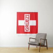 Gruezi Switzerland Flag Wandteppich (Beispiel)