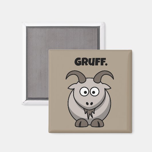 Gruff Gray Goat Funny Fairy Tale Cartoon Magnet (Vorderseite/Rückseite)