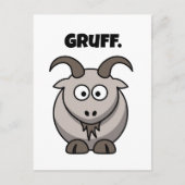 Gruff Gray Goat Funny Fairy Tale Cartoon Postkarte (Vorderseite)