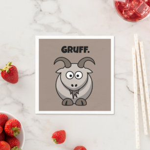 Gruff Gray Goat Funny Fairy Tale Cartoon Serviette