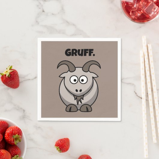 Gruff Gray Goat Funny Fairy Tale Cartoon Serviette (Beispiel)