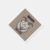 Gruff Gray Goat Funny Fairy Tale Cartoon Serviette (Ecke)