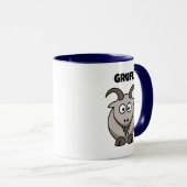 Gruff Gray Goat Funny Fairy Tale Cartoon Tasse (VorderseiteRechts)