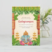 Gruhapravesam laden Grihapravesh ein Einladung (Stehend Vorderseite)