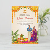 Gruhapravesh Einladung & Gruhapravesam (Stehend Vorderseite)