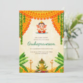 Gruhapravesham lädt Grihapravesh ein Einladung (Stehend Vorderseite)