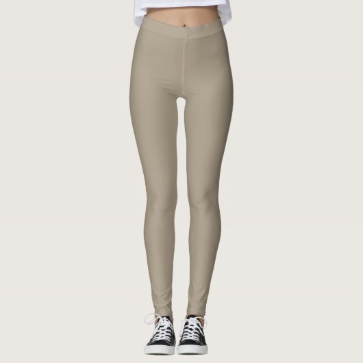 Grullo Color Solid Elegant Leggings (Vorderseite)