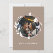 Grullo Monogram Foto Wedding Menu Card Einladung (Rückseite)