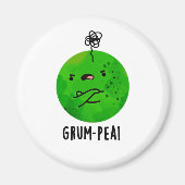 Grum-pea Funny Grumpy Pea Veggie Pun Magnet (Vorne)