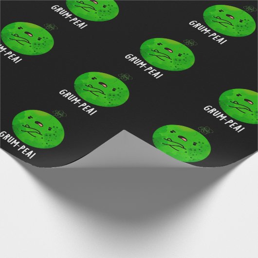 Grum-pea Funny Veggie Pun Dark BG Geschenkpapier (Ecke)