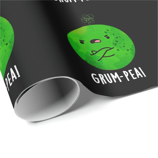 Grum-pea Funny Veggie Pun Dark BG Geschenkpapier (Rolleneckpunkt)