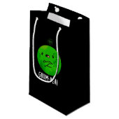 Grum-pea Funny Veggie Pun Dark BG Kleine Geschenktüte (Vorderseite Schrägansicht)