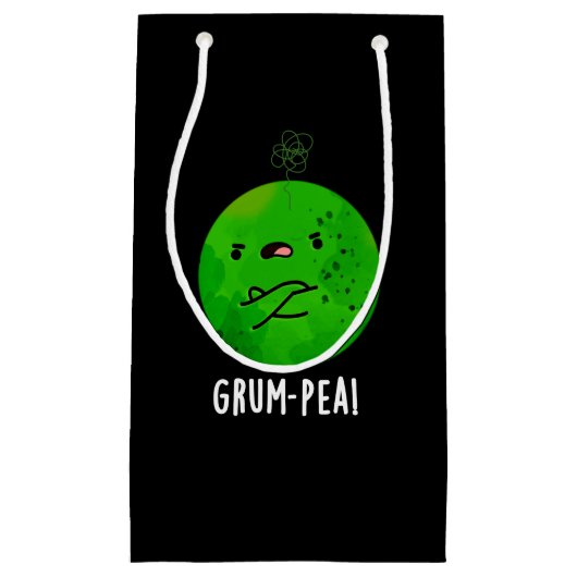 Grum-pea Funny Veggie Pun Dark BG Kleine Geschenktüte (Vorderseite)