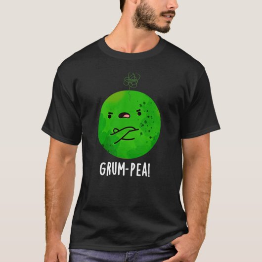 Grum-pea Funny Veggie Pun Dark BG T-Shirt (Vorderseite)