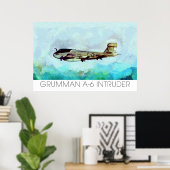 Grumman A-6 Intruder gerendert in Paint nicht Foto Poster (Heimbüro)