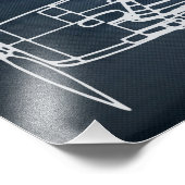 Grumman F6F Hellcat Blueprint Fotodruck (Ecke)
