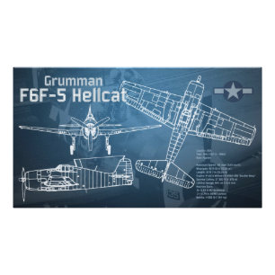 Grumman F6F Hellcat Blueprint Fotodruck