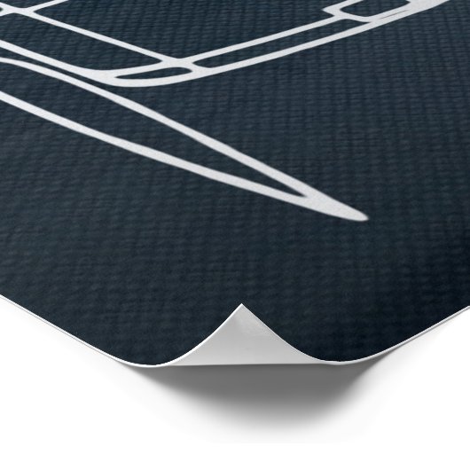 Grumman F6F Hellcat Blueprint Poster (Ecke)