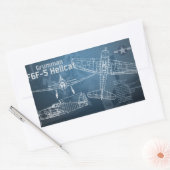 Grumman F6F Hellcat Blueprint Rechteckiger Aufkleber (Umschlag)
