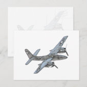 Grumman F7F Tigercat Flugzeugstift Zeichnend Postkarte (Vorne/Hinten)