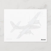 Grumman F7F Tigercat Flugzeugstift Zeichnend Postkarte (Rückseite)