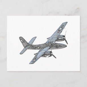 Grumman F7F Tigercat Flugzeugstift Zeichnend Postkarte