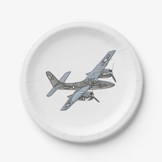 Grumman F7F Tigercat Pappteller (Vorderseite)