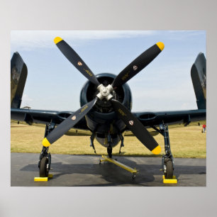 Grumman F8F Bearcat Marine-Trägerflugzeug auf dem Poster