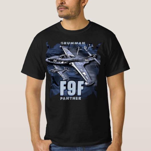 Grumman F9F Panther Carrier-Based Jet Fighter T-Shirt (Vorderseite)