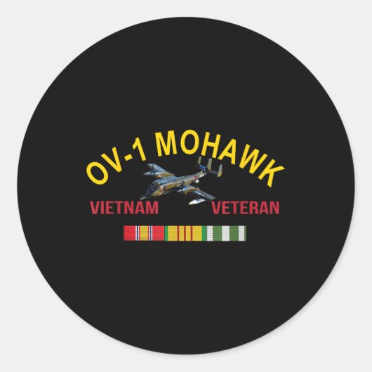 Grumman Ov-1 Mohawk Vietnam Veteran Ov-1 Flugzeug Runder Aufkleber (Vorderseite)