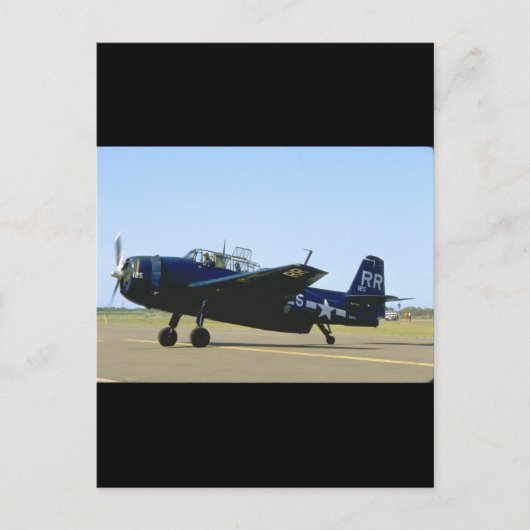 Grumman TBM Avenger, Links Flugzeug Front_WWII Postkarte (Vorderseite)