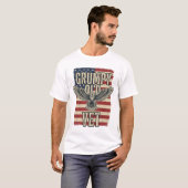 Grummeliger Alter Veteranen Patriotischer Adler Fl T-Shirt (Vorne ganz)